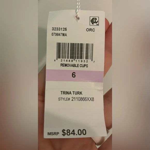 NWT Trina Turk Orchard Bikini Top Medallion Removable Pads Tie Back Size 6 - Picture 6 of 8